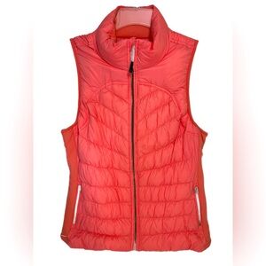 Tangerine brand Womens Duck Down Zip up Puffer Vest Size Large Salmon Pink color